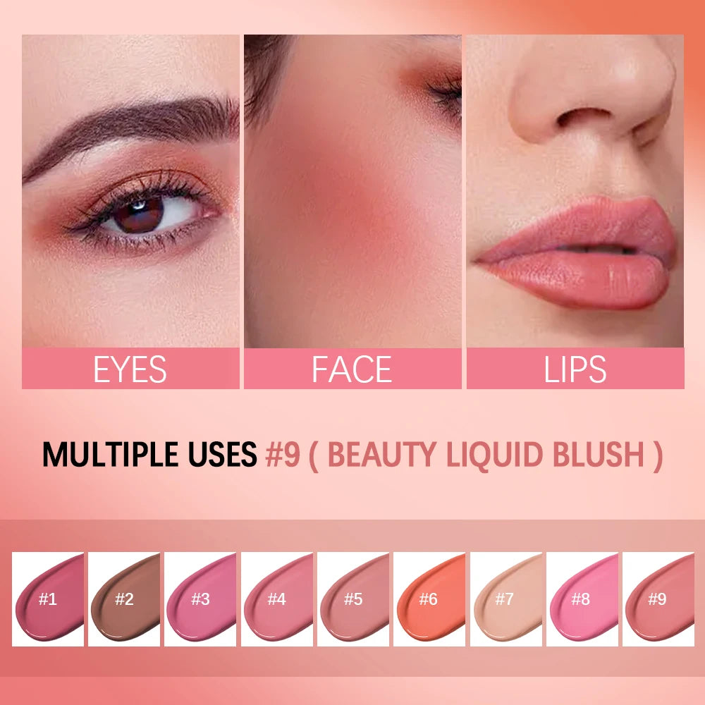 Beauty Liquid Blush Velvet Matte Blusher Face Pigment Lasting Waterproof Natural Cream Cheek Tint Orange Peach Maquiagem 4ml Zpaxo