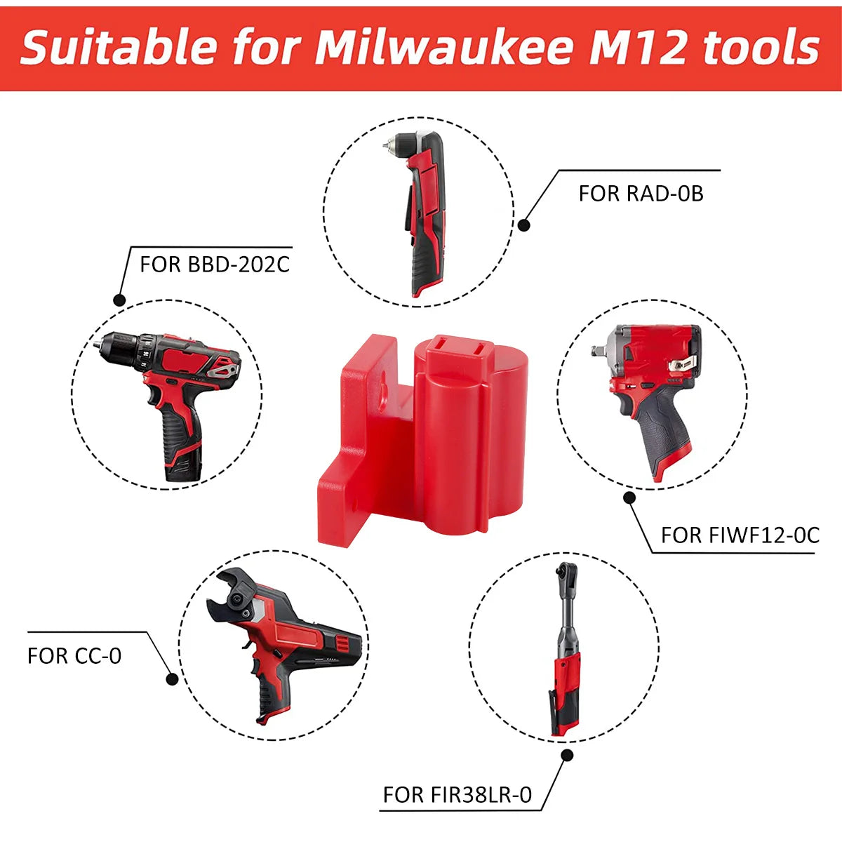 8/4 Packs Tools Power Battery Mounts Storage for Milwaukee M12 12V Holder Drill Tools Holder Wall Mount Storage Bracket Base Zpaxo