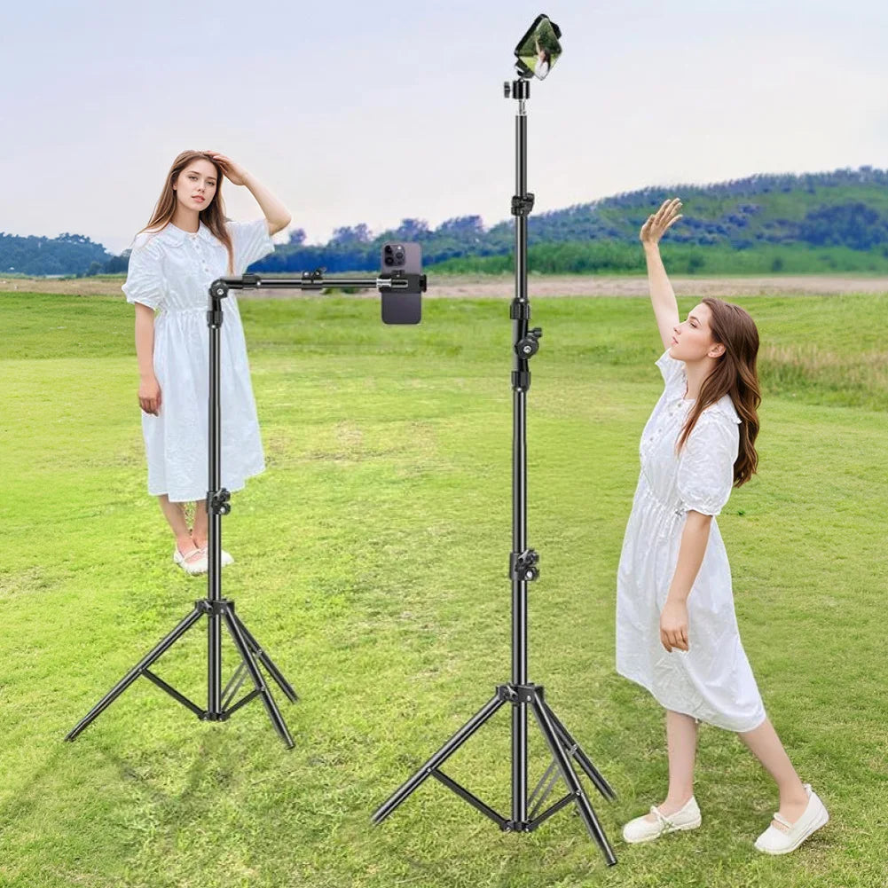 Cell Phone Tripod Stand Adjustable Horizontal Filming Video Recording