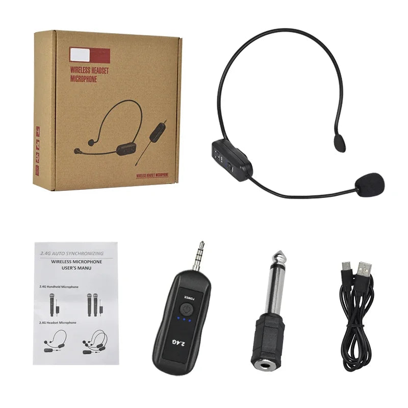KEBIDUMEI Head-mounted Microphone Mic Wireless Lavalier Amplifier