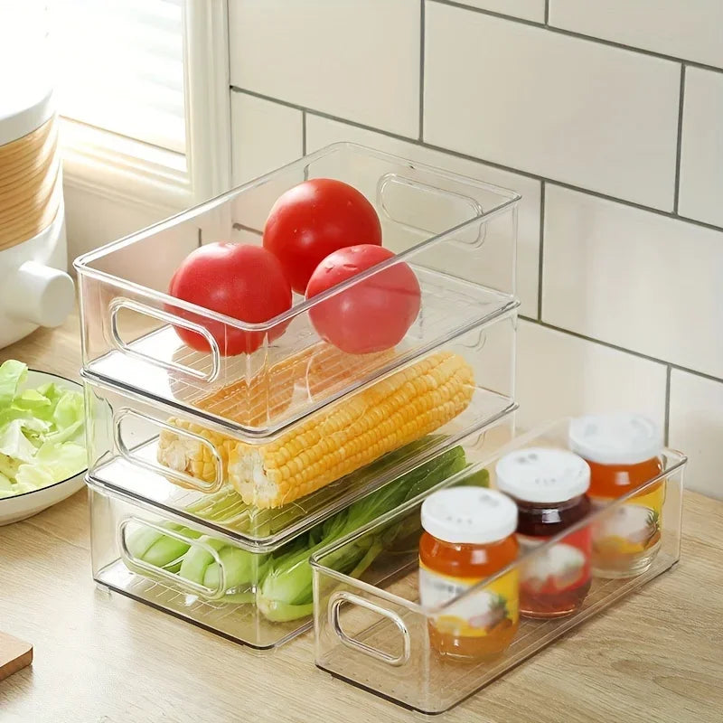 Clear Stackable Storage Organizer Box – Fridge, Kitchen & Desk Storage Organizer Box Zpaxo