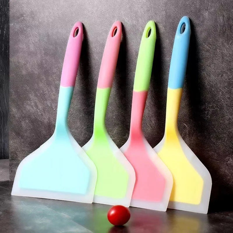 1PCS Random Color Silicone Kitchen Ware Cooking Utensils Spatula Beef Meat Egg Kitchen Scraper Wide Pizza Cooking Tools Shovel Zpaxo