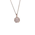 Pink White Chalcedony Round Pendant Necklace Elegant Gemstone Jewelry Zpaxo pink