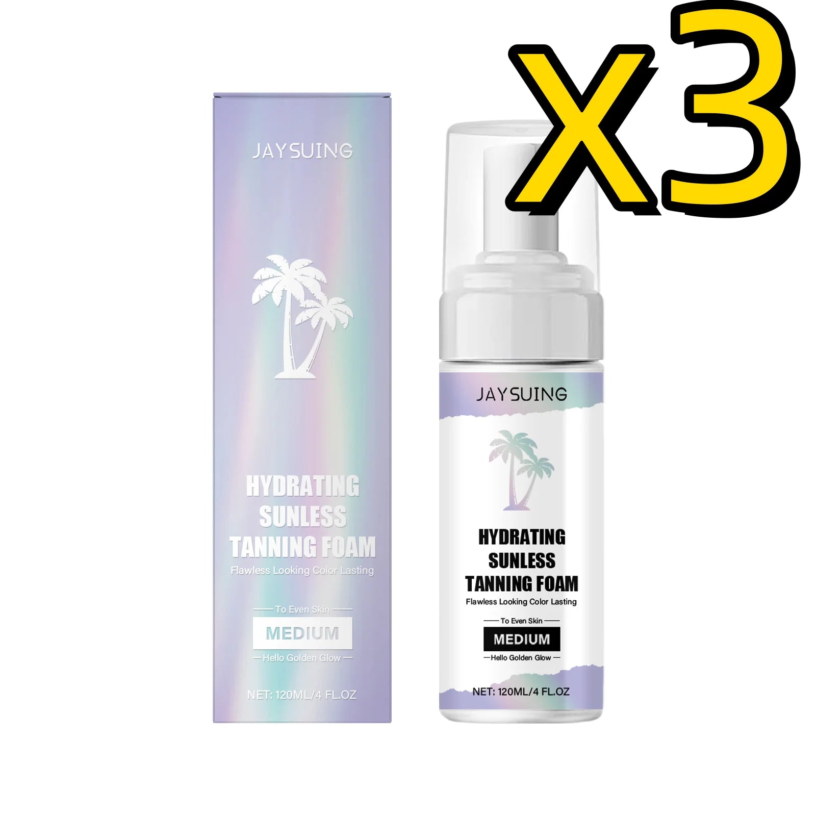 Jaysuing Self Tanning Mousse – Sunless Bronze Tan 120ml Self Tanning Mousse Zpaxo 120ml Boxed X 3PCS
