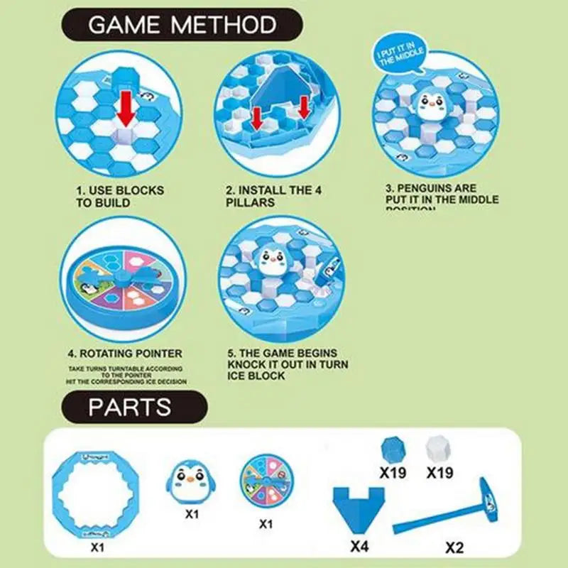 Penguin Ice-breaking Game ABS Hand-eye Coordination Puzzle Challenge