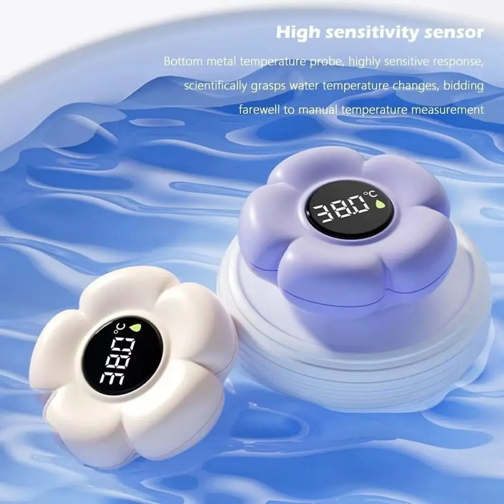 Waterproof Baby Bath Thermometer Flower Shaped Three-color Reminder Zpaxo