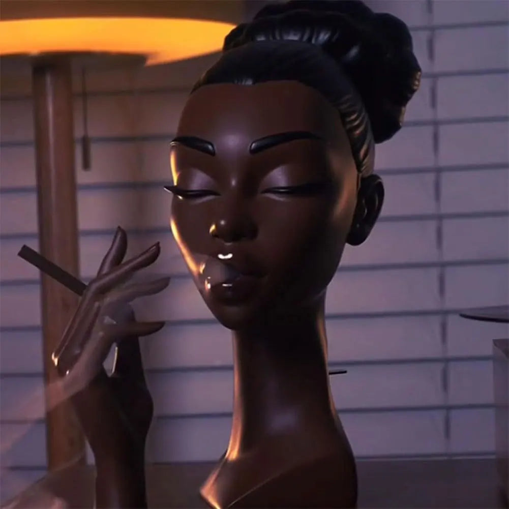 Elegant Black Women Head Incense Burner Headscents Incense Holder Black Woman Incense Burner Head Black Women Home Decoration Zpaxo