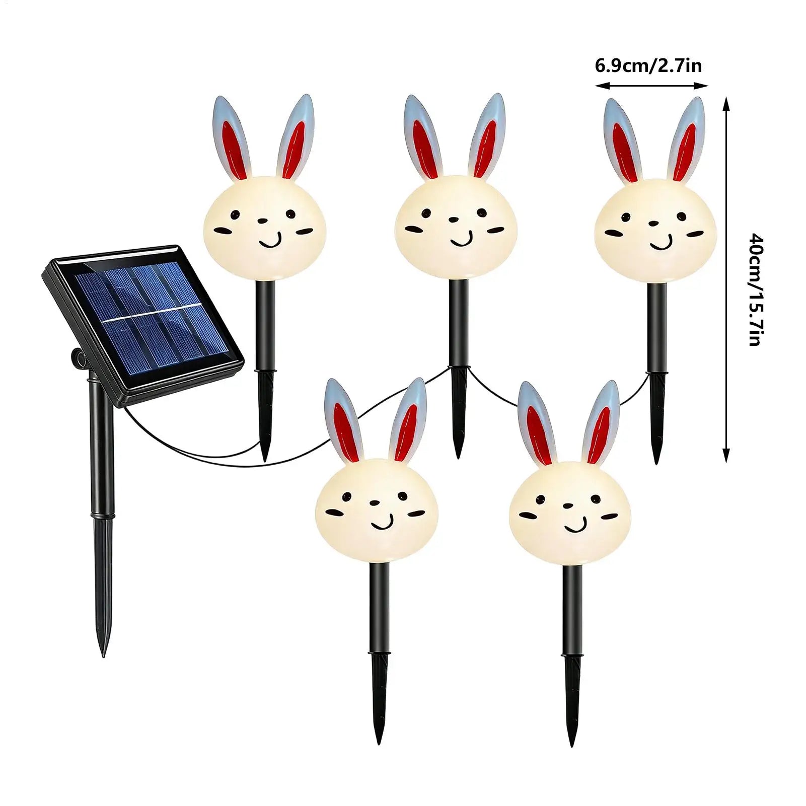 Easter Solar Lights Outdoor Waterproof Rabbit Carrot Garden Lighting