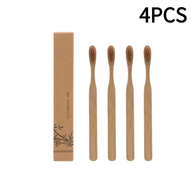 1-10PCS Disposable Toothbrush Soft Bristles Toothbrush Single Wrapped Bamboo Toothbrush Travel Deep Cleaning Oral Care Brush Zpaxo 4PCS