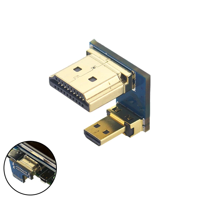 Raspberry PI 4B/3B+ Display Projector HDMI Adapter Micro 1.4 Revolution male head bidirectional Zpaxo