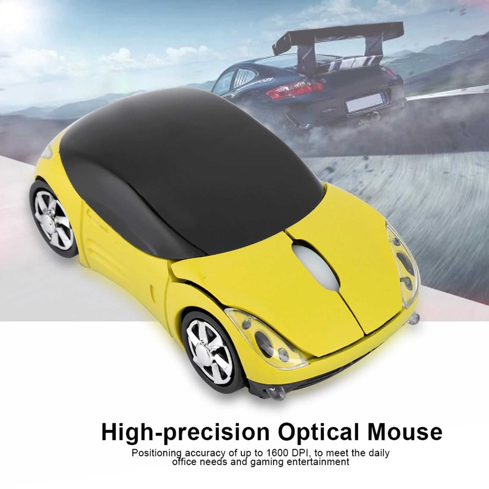 Car Mouse Wireless Optical 1600DPI Mac ME Windows Tablet Gaming Office