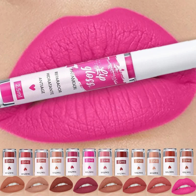 Rose Red Matte Liquid Lipstick Waterproof Lasting Lip Glaze