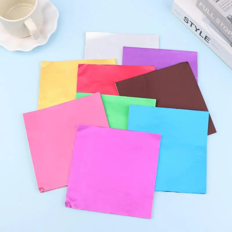 15x15CM Aluminum Foils Wrapping Paper Sheets Foil Candy Package Zpaxo