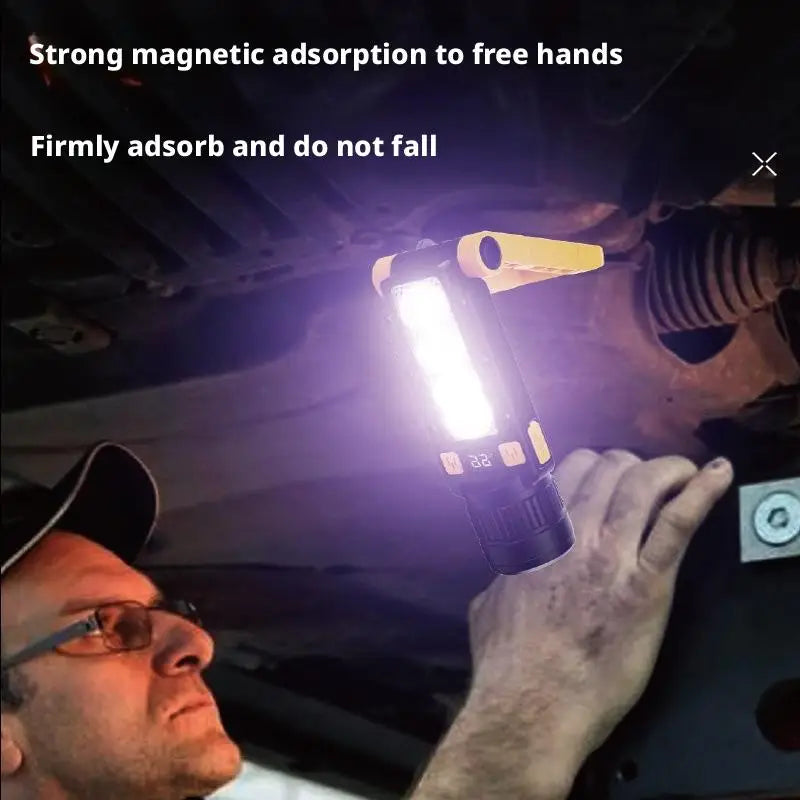 ESMARTER Rechargeable Magnetic Work Flashlight – UV & LED