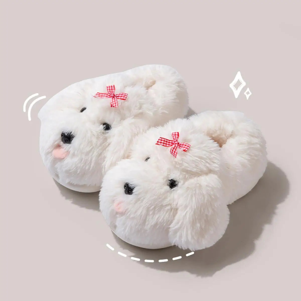 Fluffy Cartoon Women's Home Slippers Winter Cute Plush Luxury