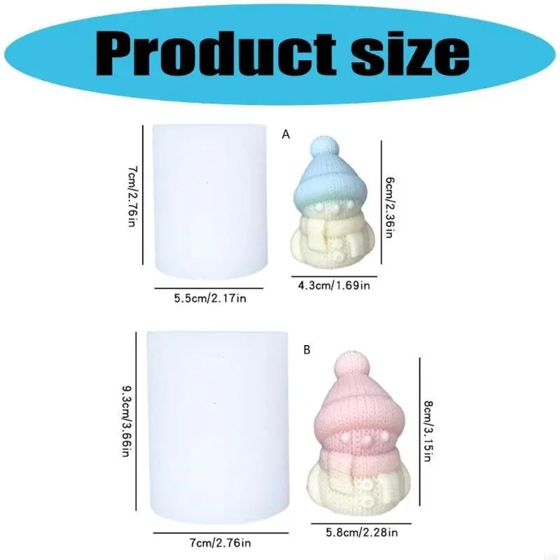 Snowman Silicone Mould Knitted Designs Craft Making