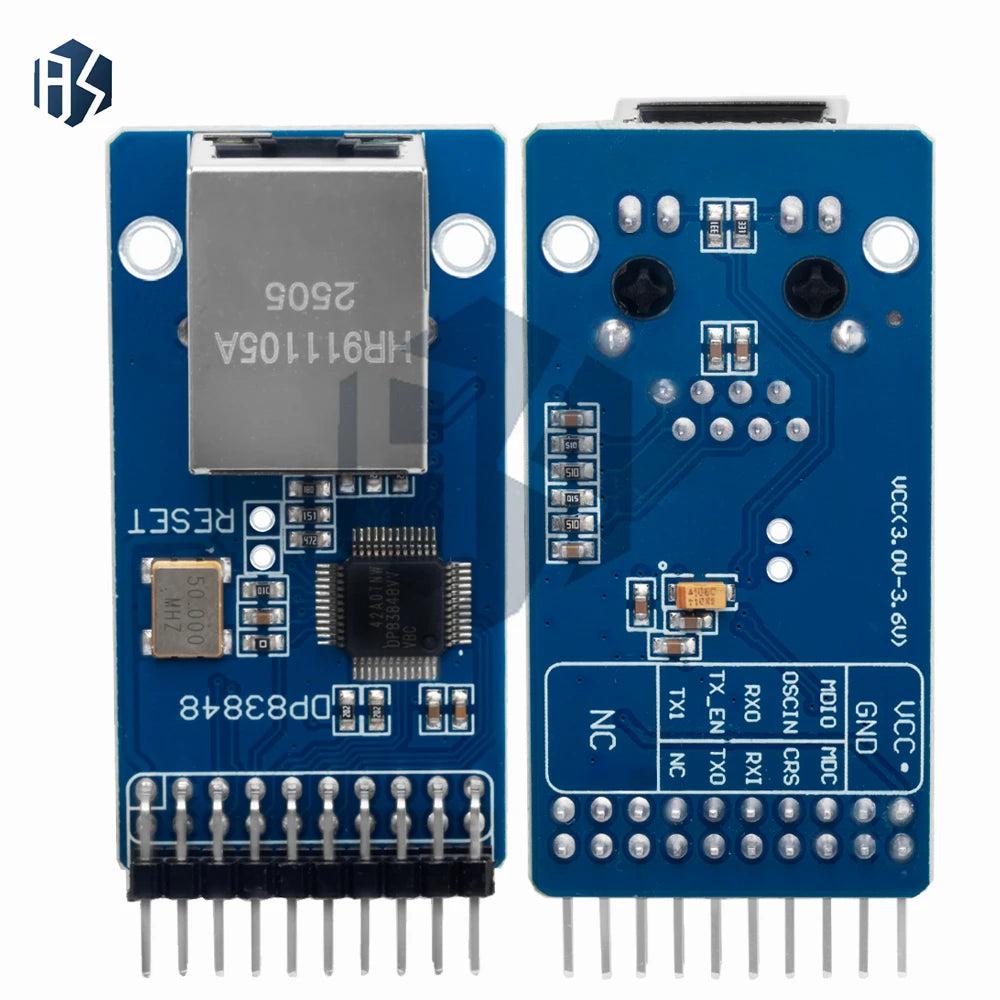 For Arduino-Compatible DP83848 Ethernet Module: 10/100 Mb/s with RJ45 Connector – Web Server Transceiver Zpaxo