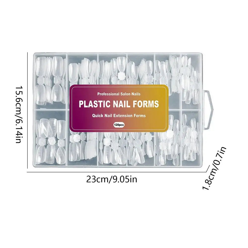 120-Piece Reusable Nail Extension Forms – 12 Sizes Builder Gel Nail Extension Forms Zpaxo set CN