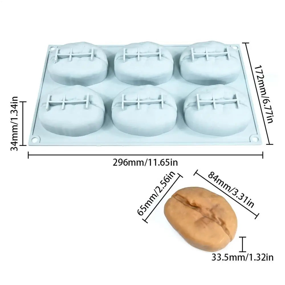 6-Cavity Silicone Baking Mold – Coffee Bean, Chocolate & Pudding Silicone Baking Mold Zpaxo A