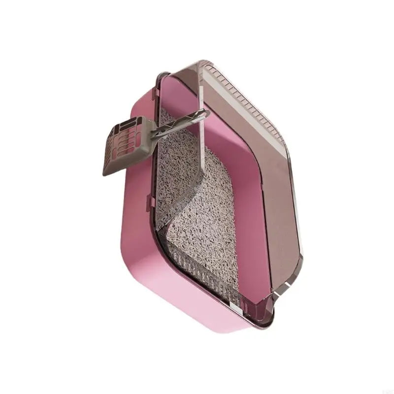 Semiclosed Cats Litter Pan Thick Antipill Wall Space Box Multiple