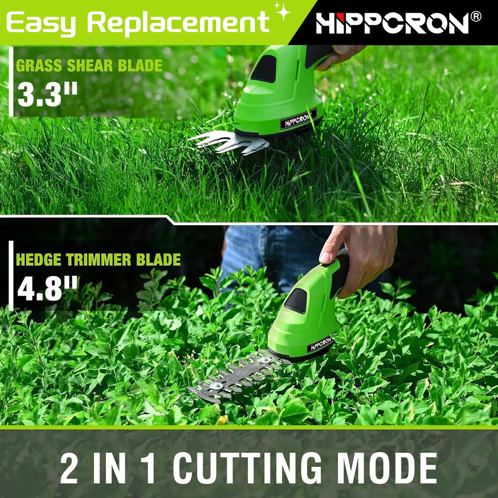 HIPPCRON 1 Portable Hedge Trimmer Cordless Handheld Mower Home Garden