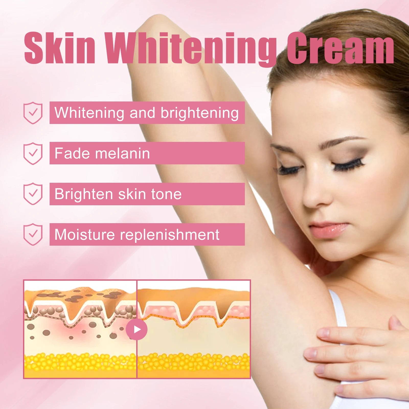 Body Whitening Cream – Dark Spot Corrector for Underarms & Knees Skin Brightening Cream Zpaxo