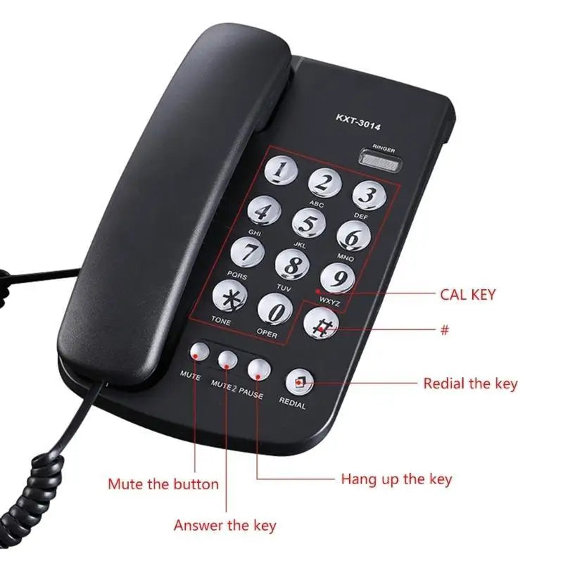 652F Corded Telephone Desktop House Phone Emegency Elderly Big Button Zpaxo