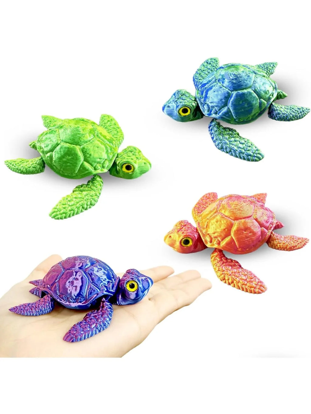 3D Printed Turtle Animals Flexible Adults Home Office Decor Stocking
