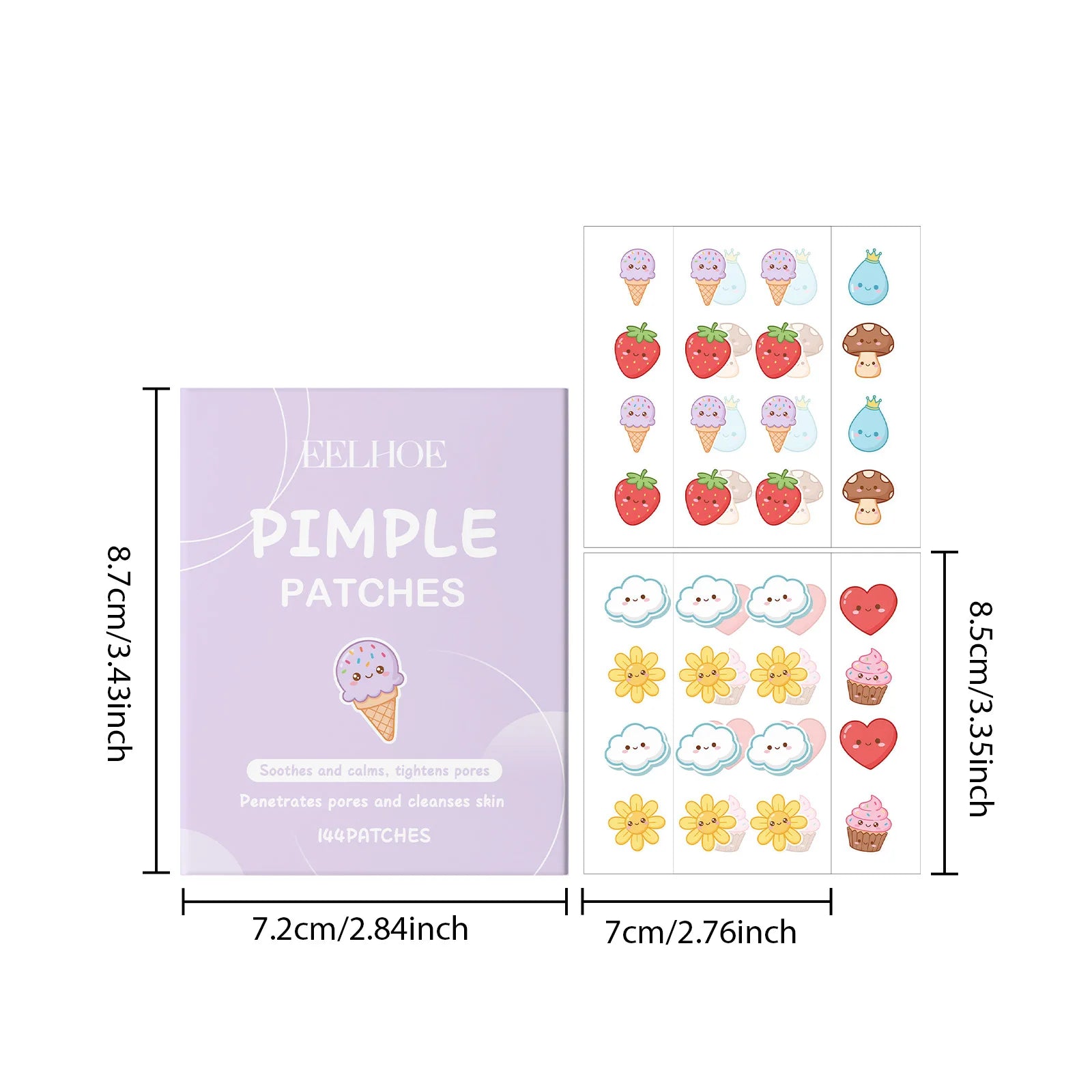 144pcs Salicylic Acid Hydrocolloid Acne Patches – Invisible Pimple Patch Acne Pimple Patches Zpaxo 144pcs Boxed