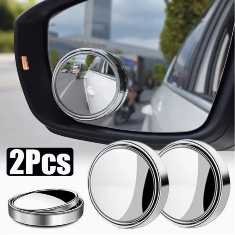 Round Frame Blind Spot Mirror 360 Degree Adjustable Convex Rearview Zpaxo