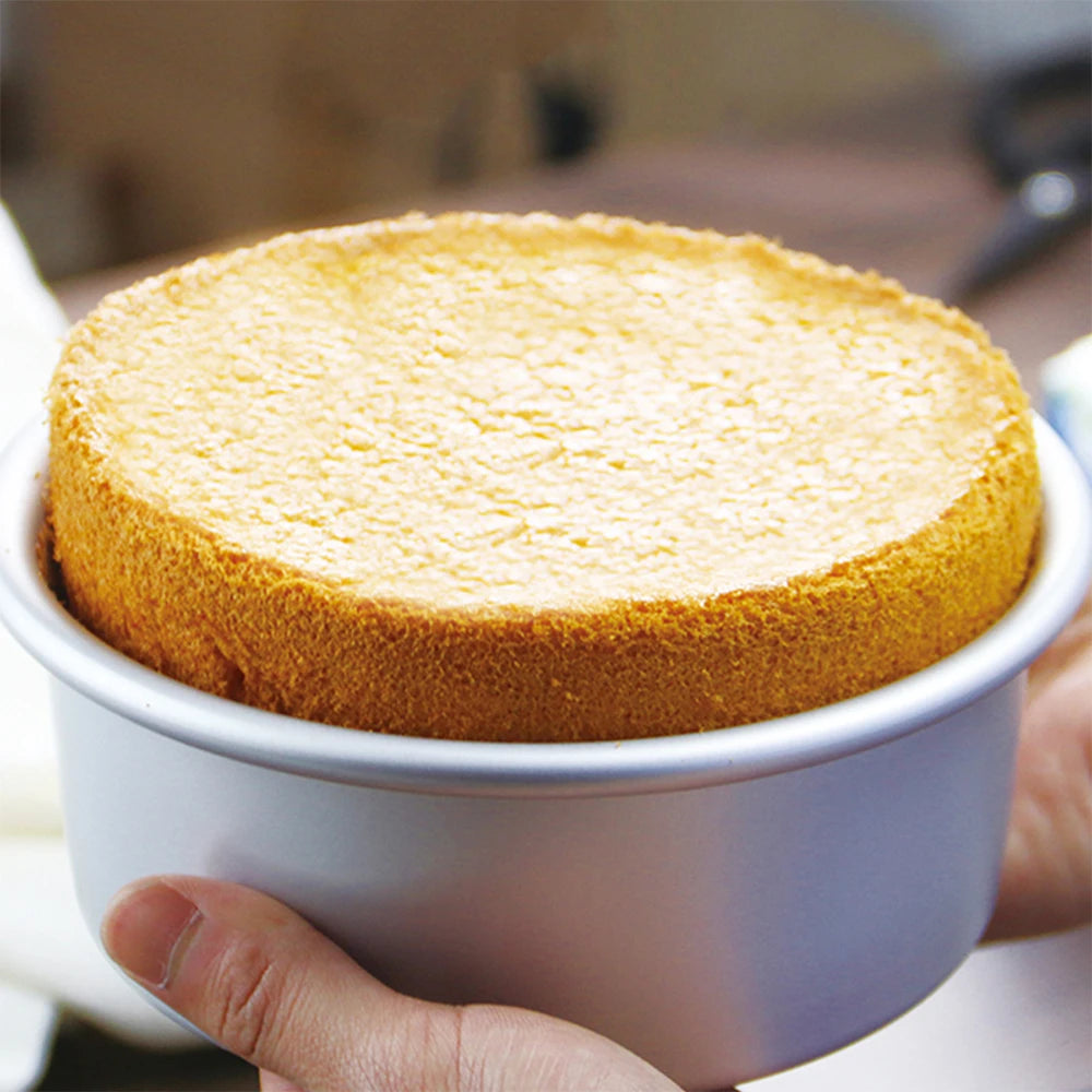 Aluminum Cake Pan 2/4/5/6/7/8Inch Round Non-Stick Cake Mold Anodised Aluminum with Removable Base for Birthday Wedding Party Zpaxo