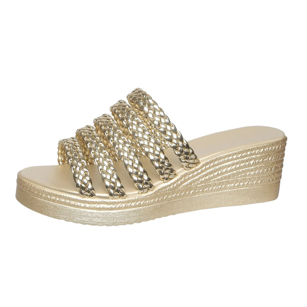 Women Wedges Sandals 2026 New Platform Sandals Women Thick Bottom Weave Strap Slippers Woman Plus Size High Heel Summer Shoes Zpaxo