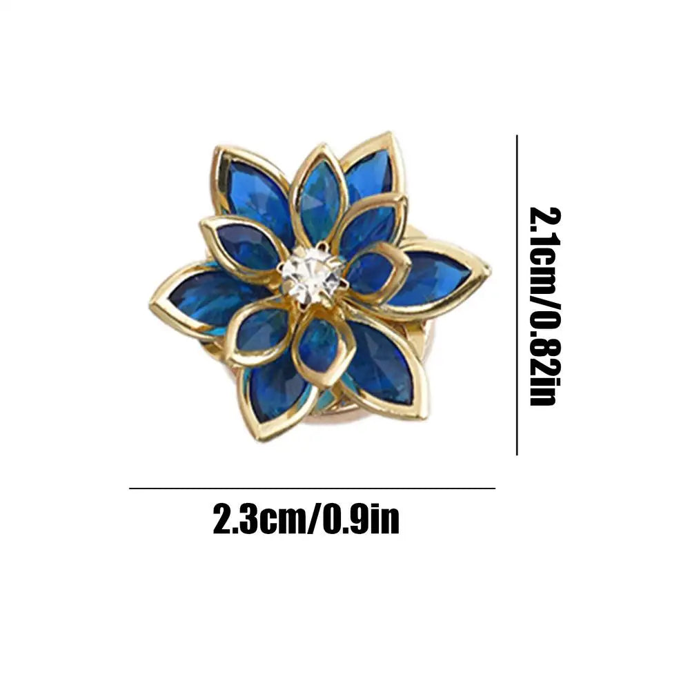 Flower Cuff Links Elegant Vintage Gold Lotus Shape Adjustable Button