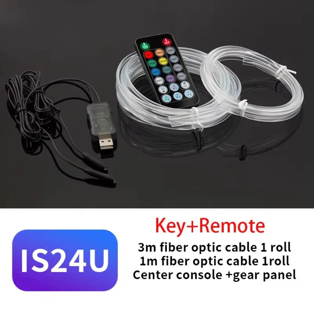 RGB Car Ambient Light Mult Modes Flexible Strip Interior Neon Voice Zpaxo IS24U