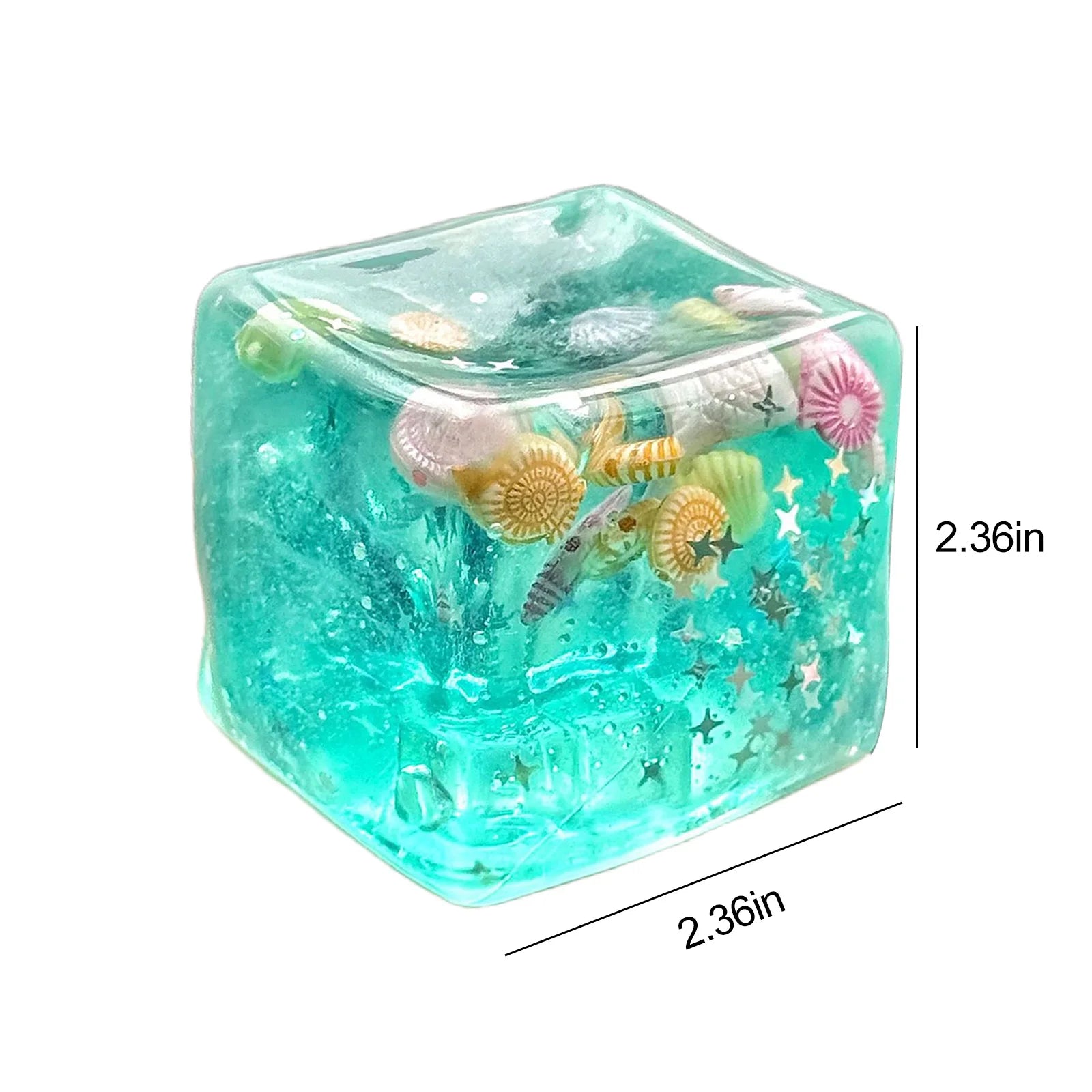 Blue Cubes Sea Squishy Fidget Toy Soft Transparent Star Shell Squeeze