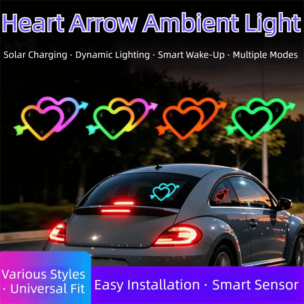 Solar Powered LED Car Neon Lights Wiring Suction Cup Mount Automotive Zpaxo