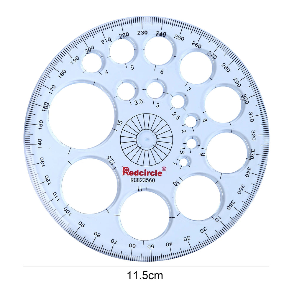 Multifunction Geometric Template Plastic Measuring Ruler Circles