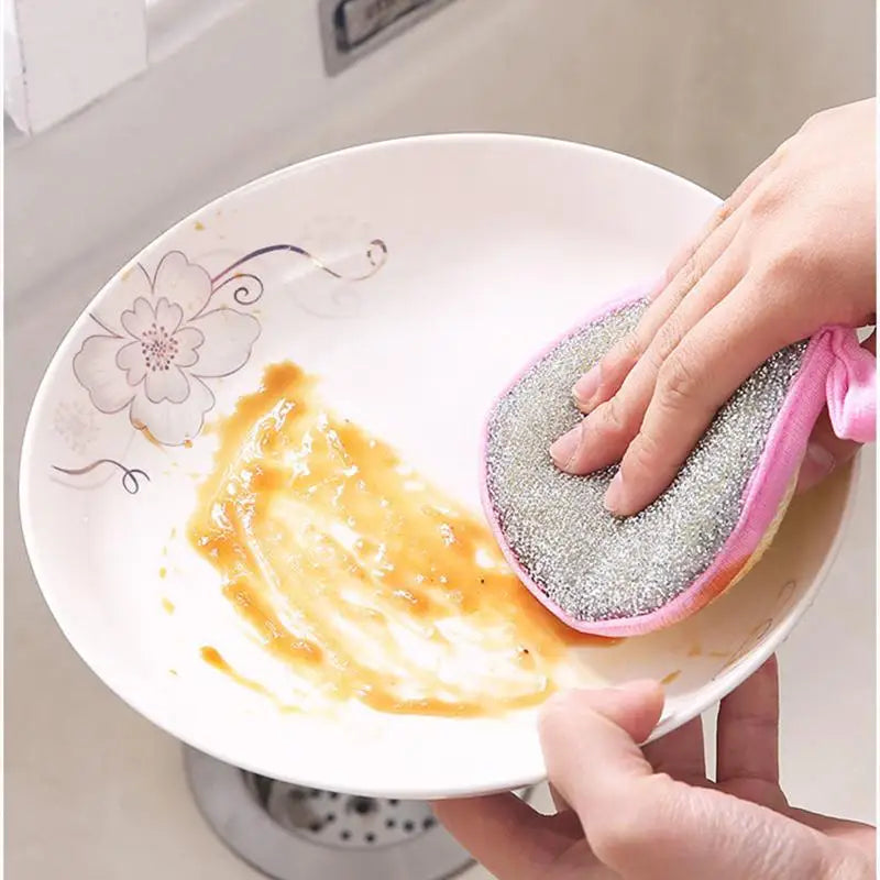 10 20 Double Side Dishwashing Sponge Dish Washing Brush Pan Pot Wash