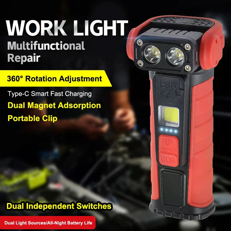 Multi-Functional Outdoor Night Emergency Maintenance Light Magnetic COB Work Light - Super Bright Flashlight With Pen Clip Zpaxo