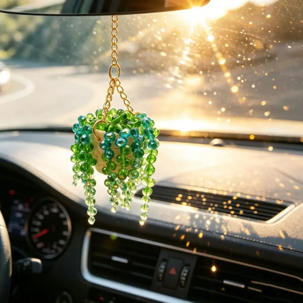 Pendant Sun-kissed Succulent Car Charm Warm Sunny Beaded Multi-beaded Zpaxo
