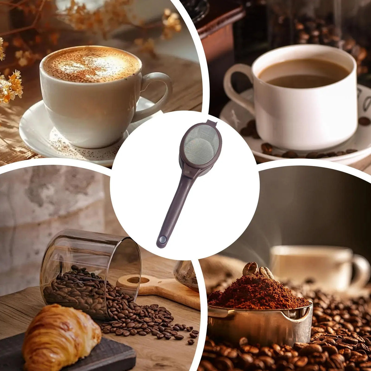 Fine Mesh Tea Strainer Spoon Loose Leaves Long Handle Coffee Filter Zpaxo