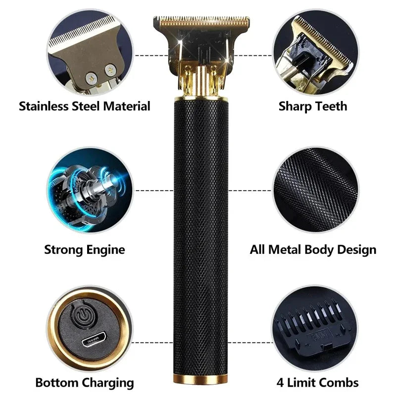 Professional T9 Hair Clipper For Mens USB Fast Rechargeable Beard Care Tools Provide Comfortable Precise Shaving Hair Trimmer Zpaxo