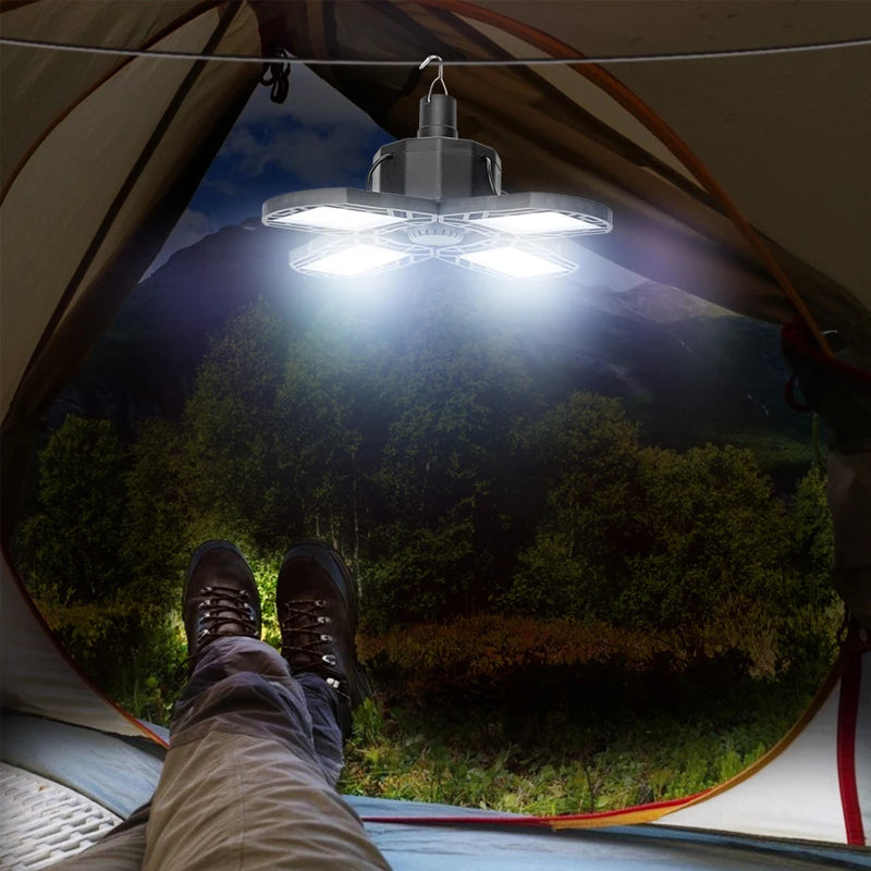 104 LED Solar Camping Light 4 Leaf Foldable Garage Rechargeable Zpaxo