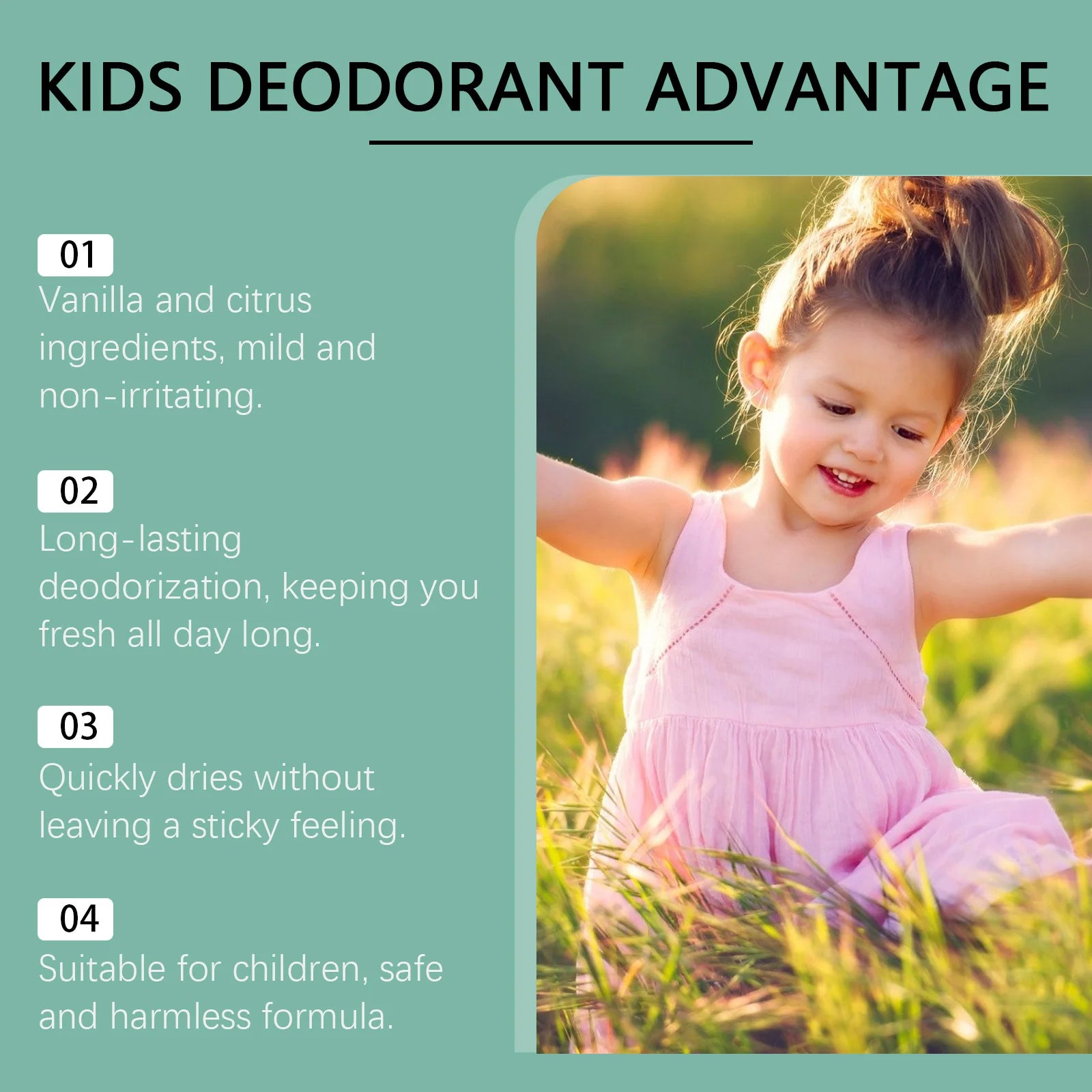 Wiieey 50ml Fresh Natural Deodorant For Kids Teens Aluminum Free Paraben Free Deodorant Burst Gentle And Non-Irritating Gifts Zpaxo