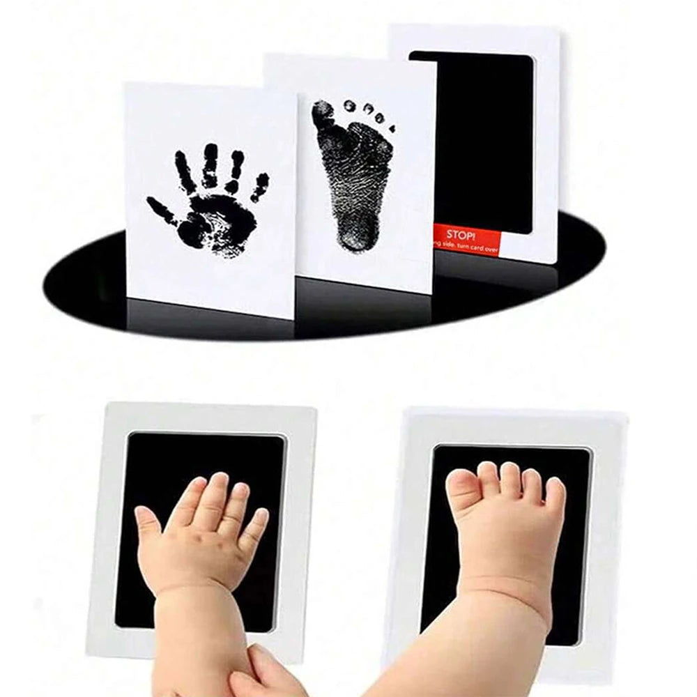 Baby Handprint Footprint Kit Clean Touch Ink Pads Newborn Keepsake Frame Pet Dog Cat Footprint Souvenir Gifts Zpaxo