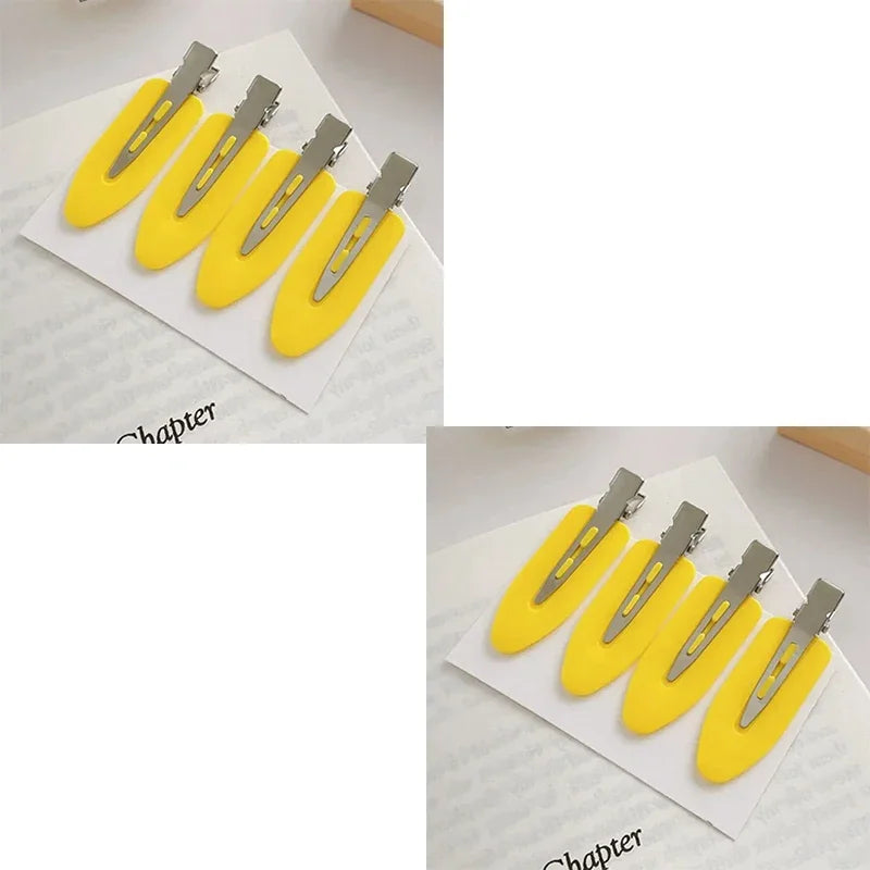 4-Pack Seamless No-Bend Hair Clips for Bangs & Face Washing