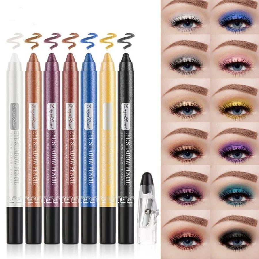 Eyeshadow Pen, Eyeliner Pen, Eyeshadow Stick, Eyeshadow Pen for Lower Eyelid, Pearlescent Eyeshadow Pen with Sharpener, Foaming Pen, Single-Color Eyeshadow Pen, Pearlescent Lower Eyelid Eyeshadow, Highlighter, Smudge-Proof Zpaxo