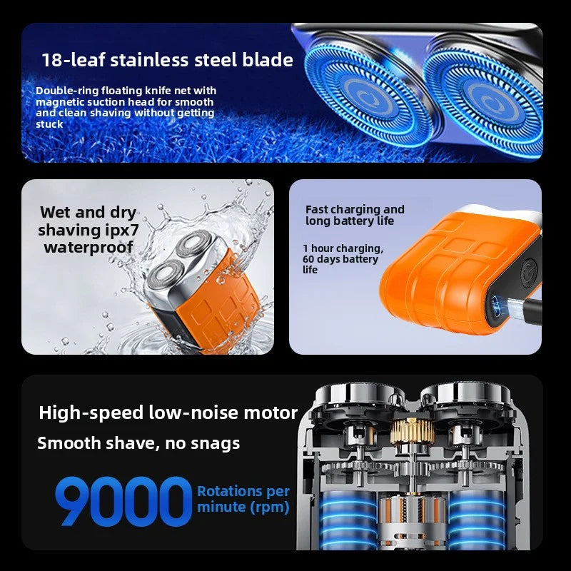 Electric Shaver Men Rechargeable Beard Blade Water Washed Digital Zpaxo