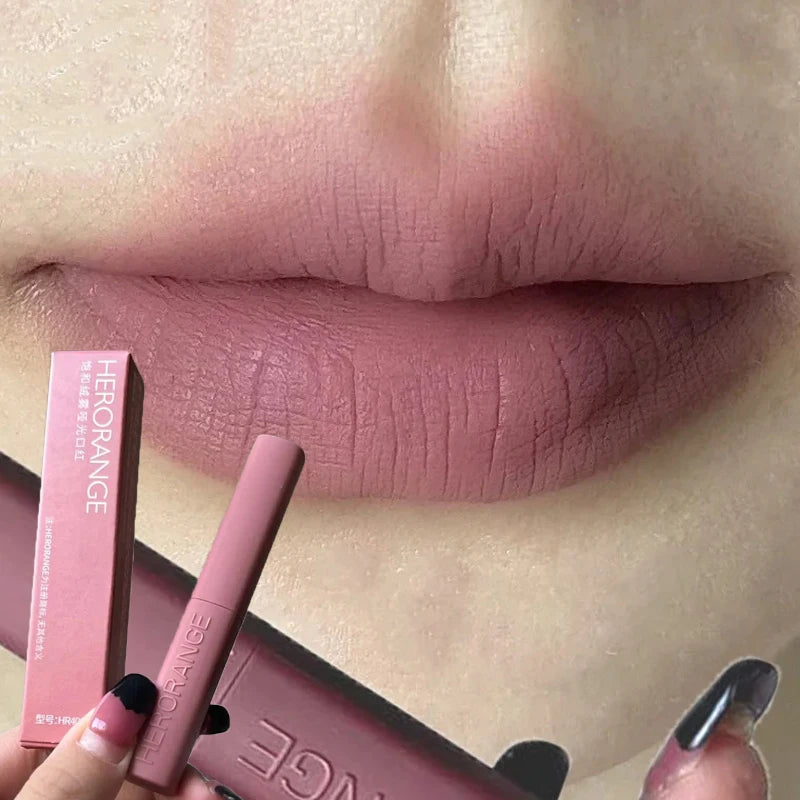 Dried Rose Matte Lipstick Waterproof Nude Pink Not Fading Sexy Red