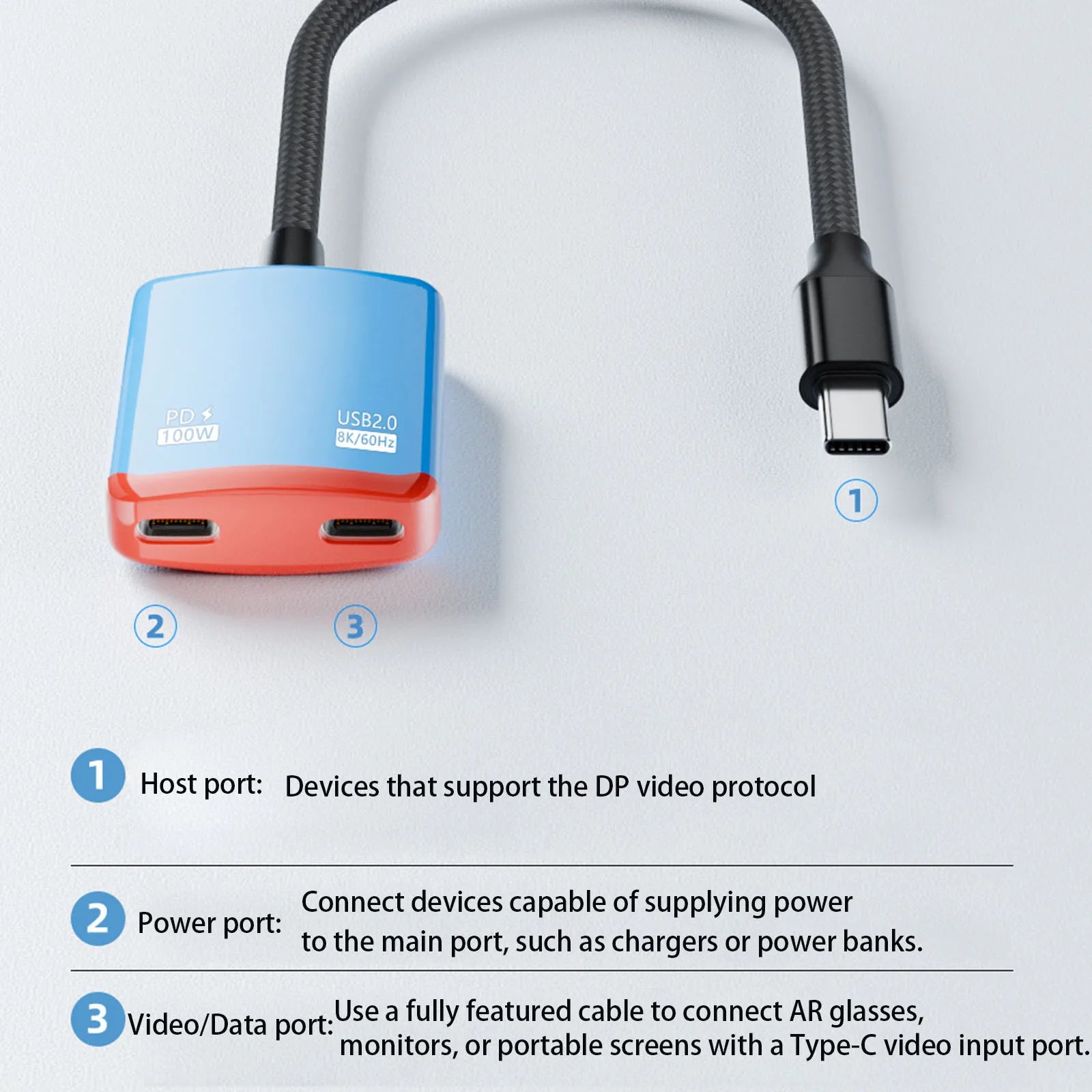 USB C 1 Converter PD100W Charging 8K 60Hz Video Full-function